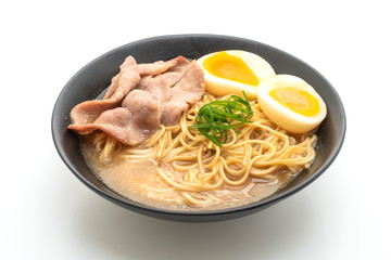 tonkotsu ramen noodles with pork and egg