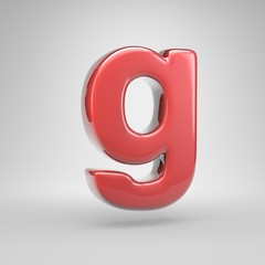 Coral car paint letter G lowercase isolated on white background