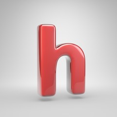 Coral car paint letter H lowercase isolated on white background