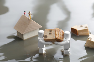 水害で救助活動をするロボット