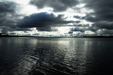 clouds over lake