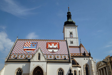 The Church of St. Mark dates back to the 13th century in Zagreb, Croatia