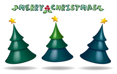 christmas tree 3d abstract shape design decorative vector illustration