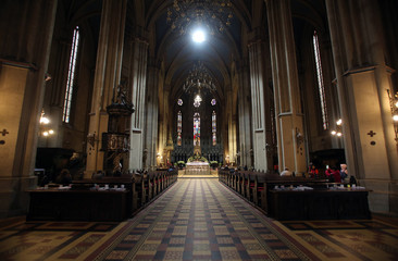 Interior of Zagreb cathedral, Croatia 