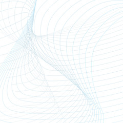 Futuristic wave pattern. Abstract background with subtle tangled lines. Technology modern template in light blue and gray tones. Vector waving line art concept for sci-tech design. EPS10 illustration