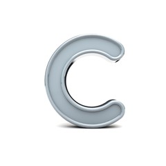 Naklejka premium Letter C beveled capital letter. 3D Rendering