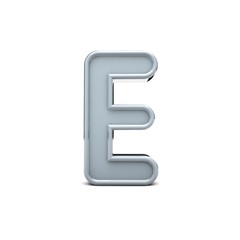 Letter E beveled capital letter. 3D Rendering