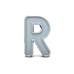 Letter R beveled capital letter. 3D Rendering