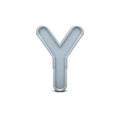 Letter Y beveled capital letter. 3D Rendering