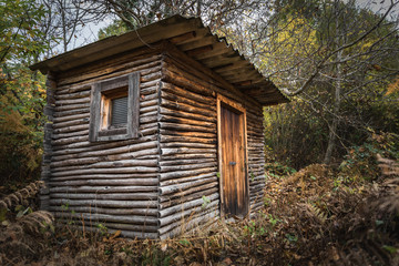 Fototapeta na wymiar wooden cabin in the middle of nature