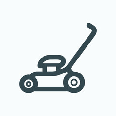 Grass lawn mower vector icon