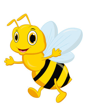 Cute Bee Cartoon Posing