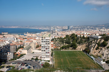 Fototapeta premium Marseille - Vue sur le Stade de foot Tellene