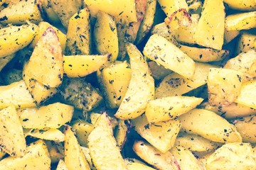 Baked potato pieces.