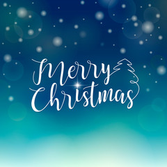 Christmas greeting card. Merry Christmas lettering, vector illustration
