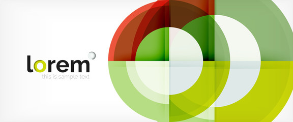 Obraz premium Modern geometric circles abstract background, colorful round shapes with shadow effects