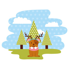 dog merry christmas card