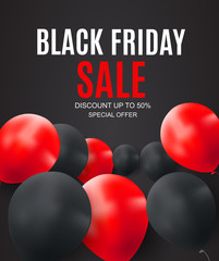 Black Friday Sale Inscription Banner Design Template. Vector illustration