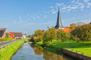Village of Jork, Altes Land region, Lower Saxony, Germany