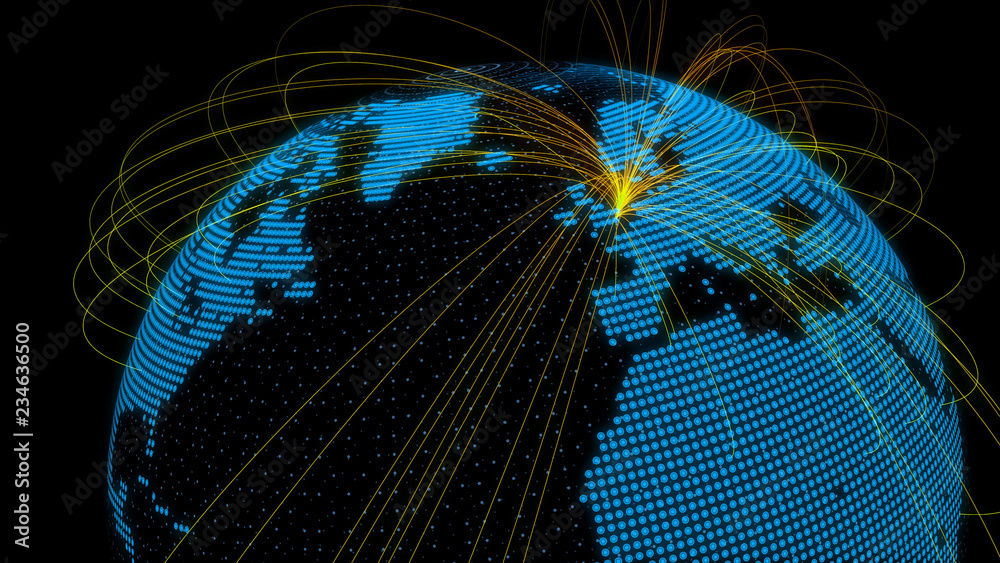 Aufkleber global communication netowork concept.