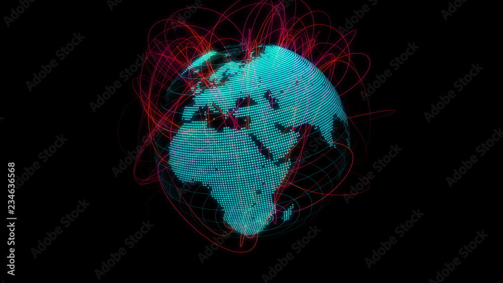 Poster global communication network concept.