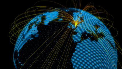 Global communication netowork concept. © metamorworks
