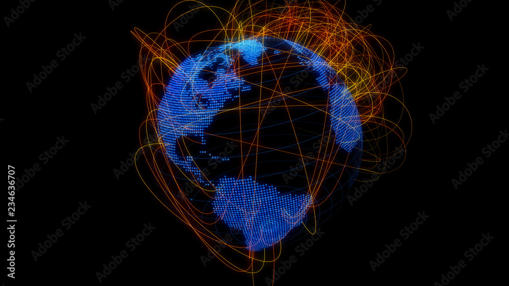 Poster global communication network concept.