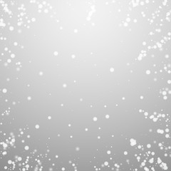 Fototapeta premium Beautiful falling snow Christmas background. Subtl