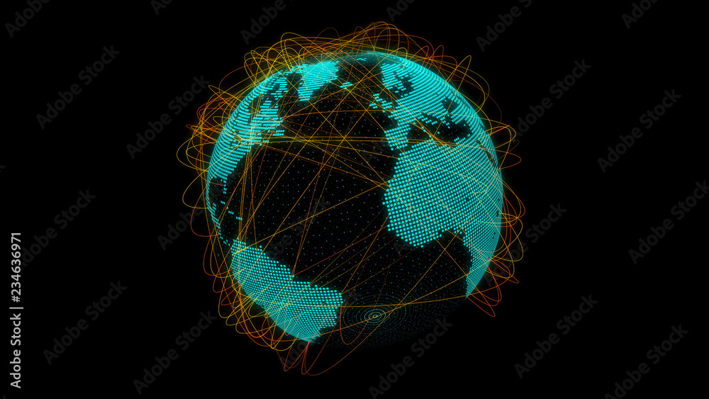 Poster global communication network concept.