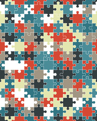 Separate pieces of colorful puzzle, seamless illustration