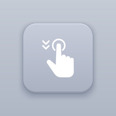 Page down gesture gray vector button with white icon