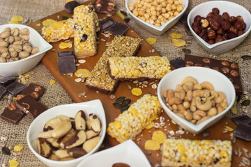 Granola Bars and mixed nuts 