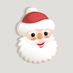 Christmas pattern with a smiling, cute Santa Claus face,