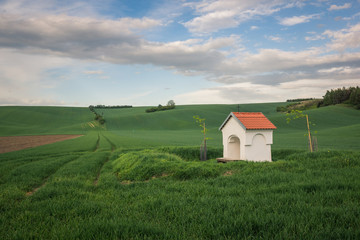 Obraz premium Chapel on the moravian fields near Sardice, Moravia, Czech Republic