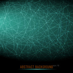 Triangular tech background with connections. Vector illustration.