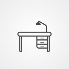 Office desk vector icon sign symbol