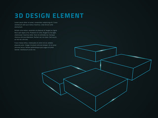 Wireframe 3d meshes. Abstract background. Vector illustration.