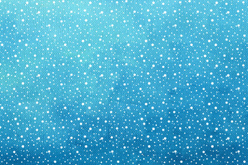 Christmas and Happy New Year background. Hand drawn blue watercolor abstract texture with snowflakes. Falling snow raster holiday backdrop for card.