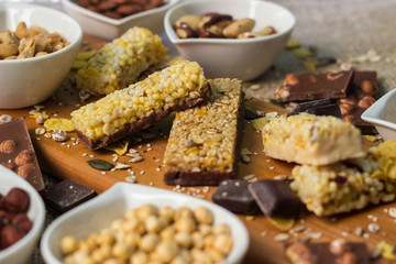 Granola Bars and mixed nuts 