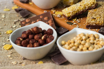 Granola Bars and mixed nuts 