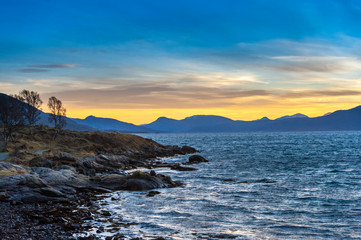 Obraz premium .sunset in the Norwegian sea.Tromso.Norway