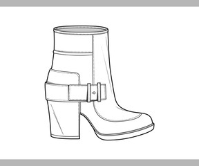 FOOTWEAR SHOES Fashion technical drawings vector template