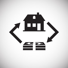 Property real estate buy sell on white background icon