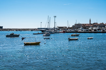 Obraz premium Panorama of the Budva Adriatic coast and Old Town from the sea