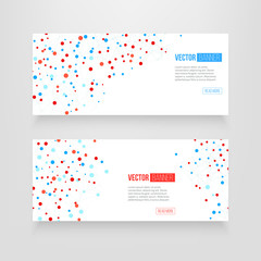 Web banners with dots connected by lines. Social network concept. Vector illustration.