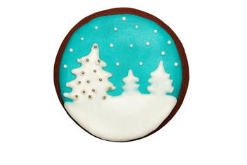 Christmas gingerbread isolated on white background. Design element for christmas and new year