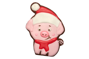 Christmas gingerbread isolated on white background. Design element for christmas and new year