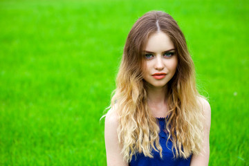 Naklejka premium Portrait of beautiful young blonde woman