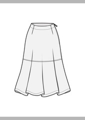 SKIRT Fashion technical drawings vector template
