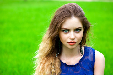Naklejka premium Young beautiful blonde woman